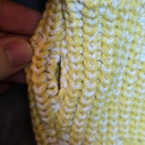 Caslon Rib Cable Knit Mock Neck Sweater S Yellow Vibrant Heritage Fall Pullover - Picture 7 of 10